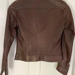 Women's leather jacket bought in Florence Italy. Beautiful rich dark brown.